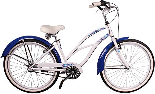 Bici Cruiser : Leader Flora 26 Pollice 41 cm Donne 3SP Freni a Cerchio Bianco / Blu