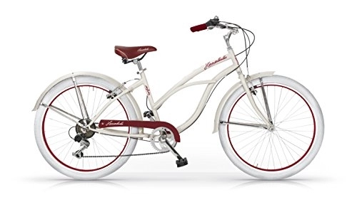 Bici Cruiser : MBM Honolulu Bicicletta Donna 26', Avorio, 45 cm