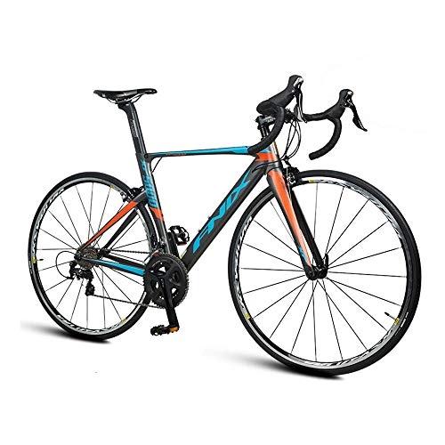 Bici da strada : AEDWQ 22 velocit Bici della Strada, Leggero Telaio in Alluminio, Doppio Freno della Bici, Curvo Manubrio Spokes, Arancione Blu / Bianco Verde (Color : Orange Blue)