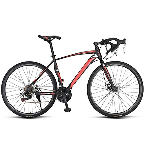 Bici da strada : Bicicletta da corsa, 700C, telaio in alluminio da corsa, 21 marce, cambio Shimano Gravel, per uomo e donna Colore: rosso