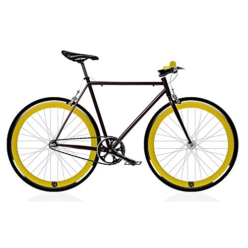 Bici da strada : Bicicletta FIX 2 gialla Monomarcia, a scatto fisso / single speed. Taglia 56.