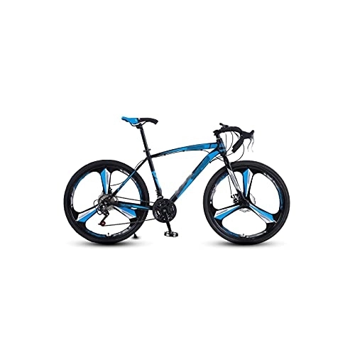 Bici da strada : Bicycles for Adults Aluminum Alloy Road Bike 26-inch 24and 27-Speed Road Bicycle Dual Disc Brakes Road Bikes Ultra-Light Racing Bicycile (Color : Blue, Size : 24)