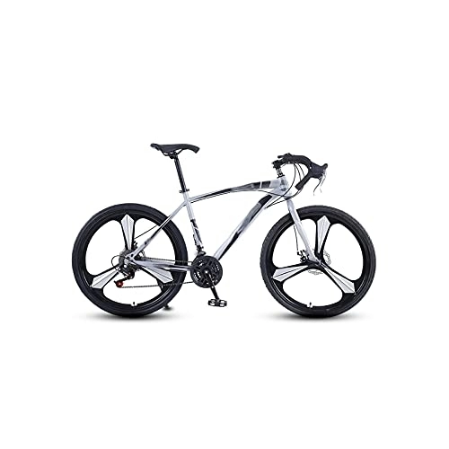Bici da strada : Bicycles for Adults Aluminum Alloy Road Bike 26-inch 24and 27-Speed Road Bicycle Dual Disc Brakes Road Bikes Ultra-Light Racing Bicycile (Color : Gray, Size : 24)