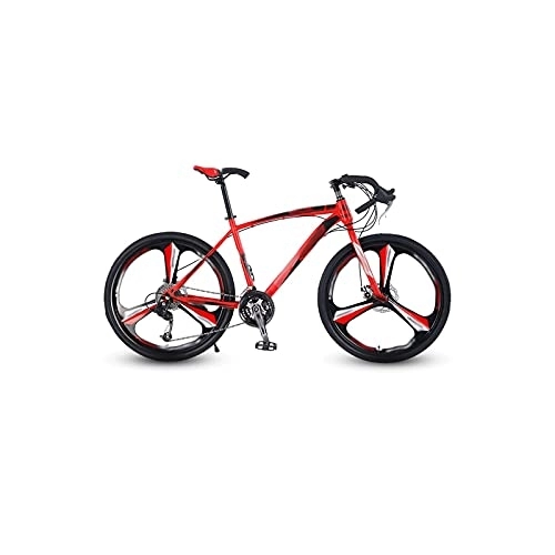 Bici da strada : Bicycles for Adults Aluminum Alloy Road Bike 26-inch 24and 27-Speed Road Bicycle Dual Disc Brakes Road Bikes Ultra-Light Racing Bicycile (Color : Red, Size : 24)