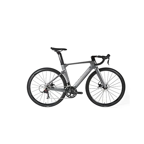 Bici da strada : Bicycles for Adults Off Road Bike Carbon Frame 22 Speed Thru Axle 12 * 142mm Disc Brake Carbon Fiber Road Bicycle (Color : Gray, Size : 50cm)