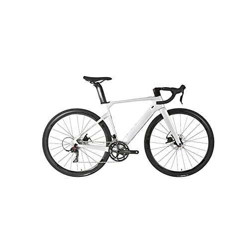 Bici da strada : Bicycles for Adults Off Road Bike Carbon Frame 22 Speed Thru Axle 12 * 142mm Disc Brake Carbon Fiber Road Bicycle (Color : Silver, Size : 50cm)