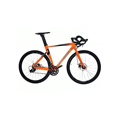 Bici da strada : Bicycles for Adults Racing Road Bikes Aluminum Alloy Men's Bikes Multi-Speed Handlebars Road Bikes Adult City Bikes (Color : Orange, Size : Large)