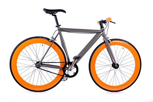 Bici da strada : BOX39 Bici Single Speed-Fixed, Scatto Fisso, Grigia / Arancio, L'intesa