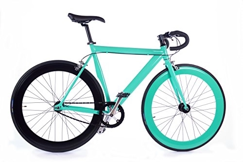 Bici da strada : BOX39 Bici Single Speed / Fixed, Scatto Fisso, Nera / Verde Tiffany, La Vanitosa
