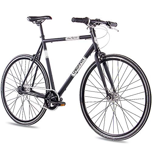 Bici da strada : CHRISSON - Bicicletta da corsa da 28 pollici, stile vintage, modello Road N7, con cambio Shimano Nexus a 7 marce, colore: nero, Donna Uomo, 56 cm