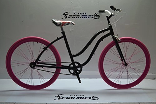 Bici da strada : Cicli Ferrareis Fixed Bike Single Speed Bici Scatto Fisso Fucsia Nero Personalizzabile