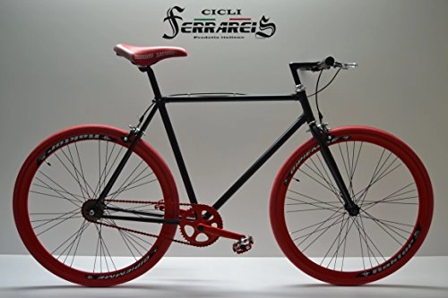 Bici da strada : Cicli Ferrareis Fixed Bike Single Speed Bici Scatto Fisso Rosso Nero Personalizzabile