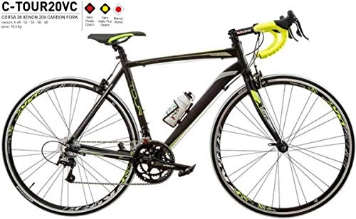 Bici da strada : CICLI PUZONE Bici Corsa Alluminio Misura 28 Tour Xenon 20V Forcella Carbonio Art. C-TOUR20VC (60 CM)