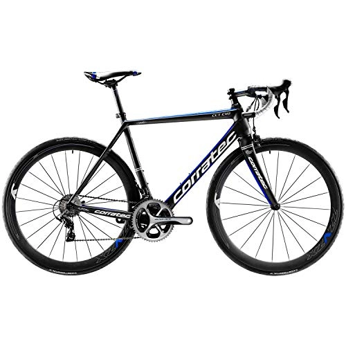 Bici da strada : Corratec CCT EVO Ultegra Di2 - Bicicletta da corsa a 11 velocità, 52 / 36, colore: nero, blu