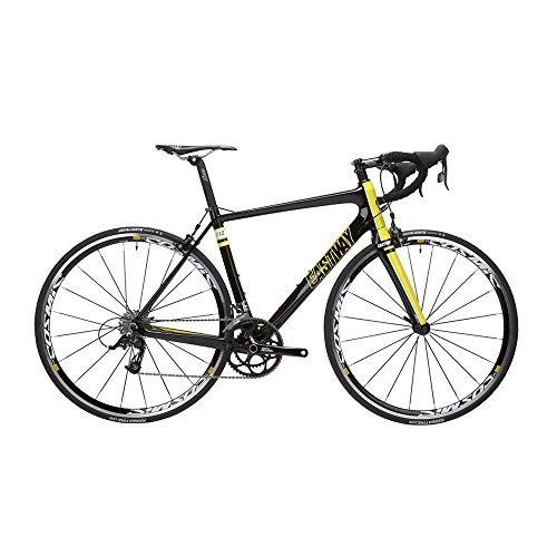 Bici da strada : Eastway R 1.0 - Bicicletta da Corsa Uomo, in Carbonio, Nero (Black / Yellow), L