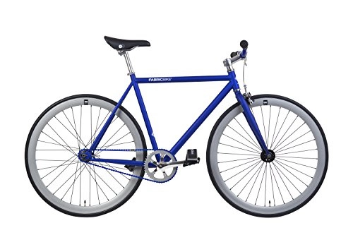 Bici da strada : FabricBike-Bicicletta Fixie Blu, Single Speed, Fixie Bike, Telaio Hi-Ten di Acciaio, 10kg (Matte Blue & Grey, S-49)