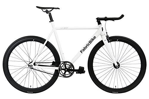 Bici da strada : FabricBike Light – Fixed Gear Bicicletta, Single Speed Fixie Completa mozzo, Telaio in Alluminio e Forcella, Ruote 28, 4 Colori, 3 Dimensioni, 9.45 kg (Taglia M) (M-54cm, Light Pearl White)