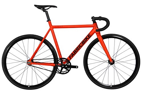 Bici da strada : FabricBike Light PRO – Fixed Gear Bicicletta, Single Speed Fixie Completa mozzo, Telaio in Alluminio e Forcella, Ruote 28, 4 Colori, 3 Dimensioni, 8.45 kg (Taglia M) (Light PRO Matte Red, M-54cm)