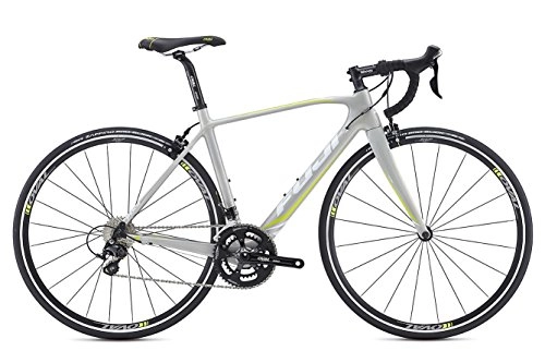 Bici da strada : Fuji Supreme 2.3 - Bicicletta da corsa da donna, 28 pollici, colore: argento / lime (2016), 53