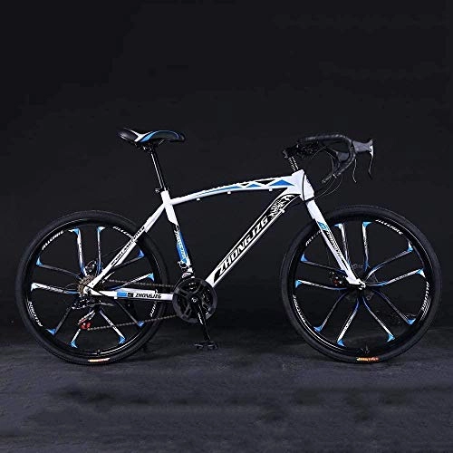 Bici da strada : giyiohok Mountain Bike Bici da Strada Bici da Coda Dura Bici da 26 Pollici Bici per Adulti in Acciaio al Carbonio Bici 21 / 24 / 27 / 30 velocità Bici colorata-21 velocità_Bianco Blu Nero