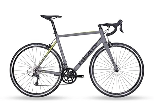 Bici da strada : Head Uomo Speed I-Bicicletta 28' -Grey Matt / yellow-56 cm, Grigio, 56 Centimetri