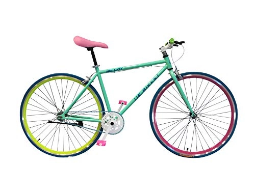 Bici da strada : Helliot Bikes Soho 01, Bicicletta Fixie Urbana Unisex Adult, Blu, M-L