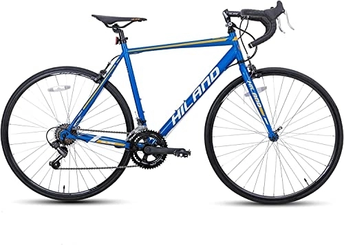 Bici da strada : Hiland Bicicletta da Corsa 700C, Telaio in Acciaio con Cambio a 12 Marce con Freno a Morsetto per Uomo e Donna, 58cm, Colore Blu…