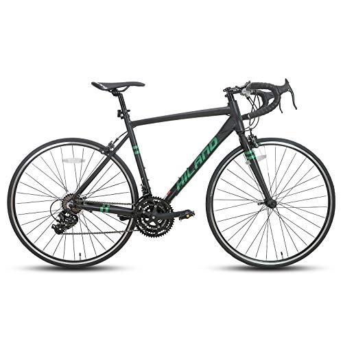 Bici da strada : Hiland Biciclette da corsa 700C in alluminio con 21 velocità, Biciclette da starda per Pendolare urbano, 57 cm, colore nero…