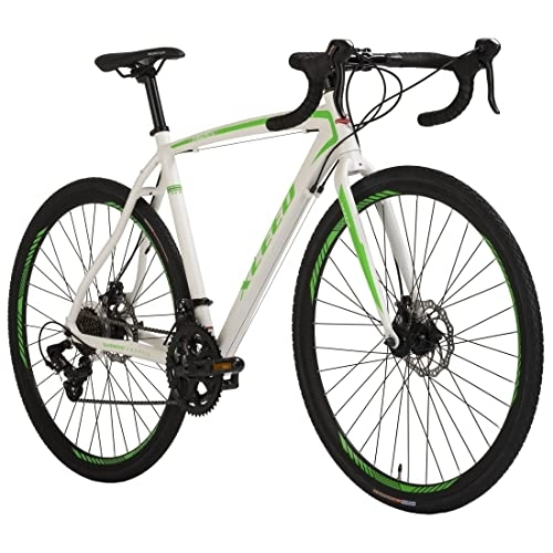 Bici da strada : KS Cycling, Bicicletta da gravel, Xceed, bianco, verde, RH Unisex-Adulto, 28 Zoll, 54 cm