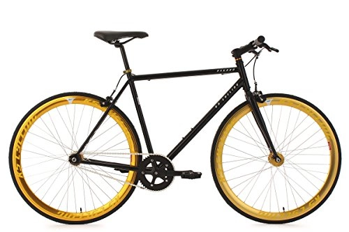 Bici da strada : KS Cycling Fixie Fitnessbike 28“ Pegado Nero-Oro 53 cm