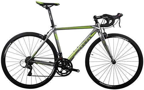 Bici da strada : MOSHANG Bici da Strada, Bici in Alluminio su Strada in Lega, Bici da Corsa, City Bike pendolarismo, Facile da Usare, Confortevole e Resistente (Color : Green, Size : 16 Speed)