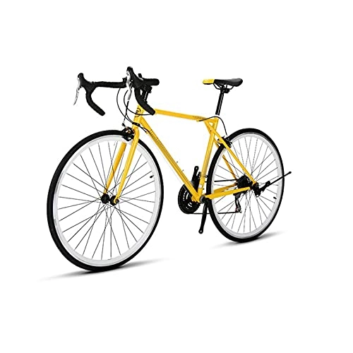 Bici da strada : paritariny Biciclette Complete di Cruiser, Bicicletta da Strada 700C retrò Cross-Country Automobile Sportiva 21-velocità Manubrio Piegato Maschio e Femmina Studente (Color : Yellow, Size : 21)