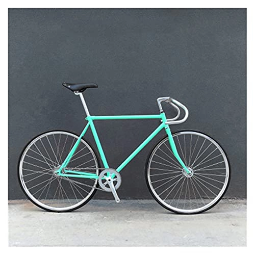 Bici da strada : QILIYING Cruiser Bike Fixed Gear Bike Retro Road Cycling Student Uomini Aggiornamento Vintage Singola Velocità Bicicletta Acciaio (Colore: Verde chiaro, Dimensioni: 170cm-185cm)