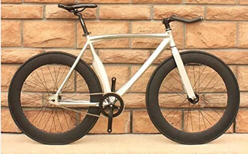 Bici da strada : RUPO Bicicletta a Scatto Fisso 48cm 53cm in Lega di Alluminio   , Argento, 53cm (176cm-190cm)