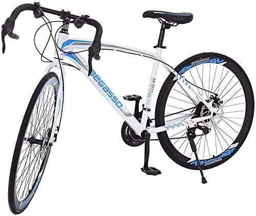 Bici da strada : SYCY Bici da Strada a Sospensione Totale in Alluminio Freno a Disco a 21 velocità Bici a velocità variabile per Il Tempo Libero Bici da Città Bici da Allenamento Bici da Esterno