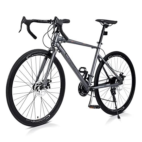 Bici da strada : Telaio in lega di alluminio bici da strada 21 velocità doppio freno a disco 700C ruota bici.