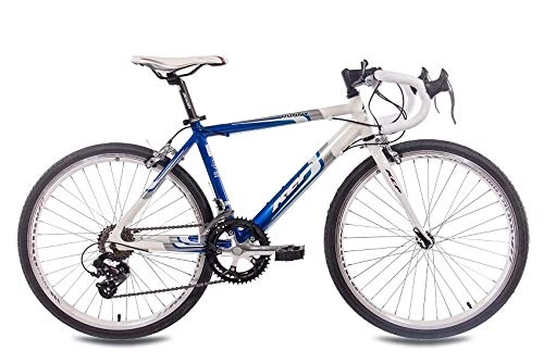 Bici da strada : Unbekannt '24 De Course jeunesse de vélo KCP Runny en aluminium avec 14 g Shimano Blanc Bleu – 61 cm (24 pouces)
