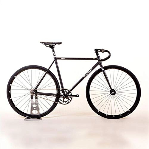Bici da strada : WND Bicicletta AD Ingranaggi FISSI 52cm Telaio in Acciaio al Cromo molibdeno Bicicletta a velocità Singola, Nera, 52cm (163cm-180cm)