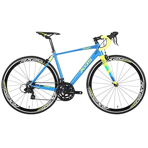Bici da strada : Xiaoyue 14 velocità Road Bike, Uomini Donne Alluminio Leggero Bicicletta da Corsa, for Adulti Città Commuter Biciclette, Anti-Slip Biciclette, Grigio, 480MM lalay (Color : Blue, Size : 480MM)