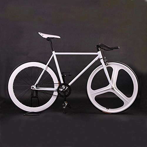 Bici da strada : XZM Gear Bike Bike 48cm 52cm   Telaio in Acciaio Telaio Ciclismo Bici da Strada Ruota in Lega di magnesio per   Bicicletta da Strada Singola, bianco2, 52cm (175cm-180cm)