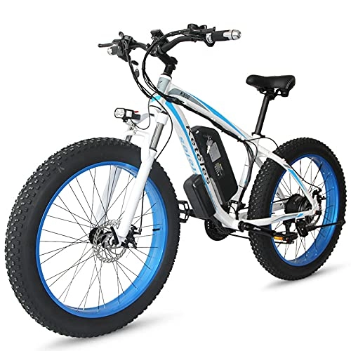 Bici elettriches : 26" Bicicletta elettrica da Uomo, 1000W Bici Pedalata Assistita Snow E-Bike con 4.0 Fat Tire, Mountain Bike con 48V 17.5Ah Li-Batteria