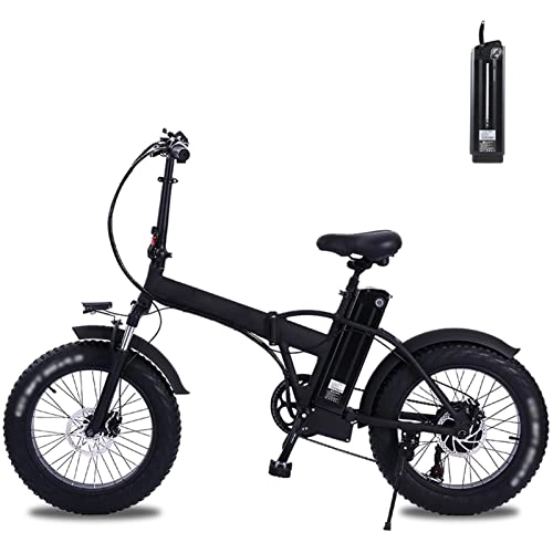 Bici elettriches : 800W / 500W Mountain Electric Bike Foldable for Adults 20 inch Fat Tire Electric Bicycle 48V 12.8Ah Lithium Battery Electric Beach Bike 45km / H (Color : 500W 15ah 1 Battery) (800w 15ah 1 Battery)