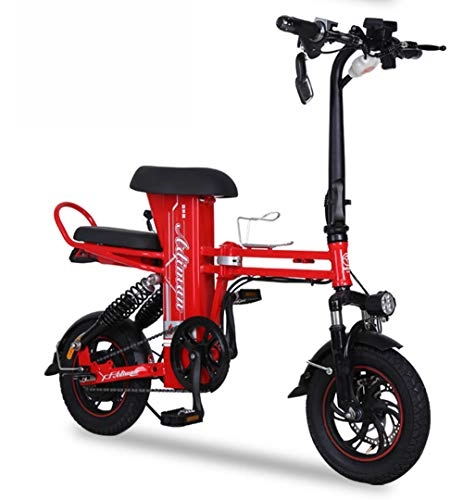 Bici elettriches : ABYYLH Bicicletta Elettrica Pieghevoli Pedalata Donna / Uomo Bicicletta E-Bike, Red