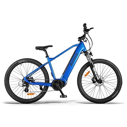 Bici elettriches : Accolmile Electric Mountain Bike 36V250W Mid Drive Torque Sensor Motor 27.5" Electric Bicycle with Hidden 36V 15Ah E-bike Battery, Beach Mountain E-bike with Shimano 8 Speed Gears MTB for Adult-Blue