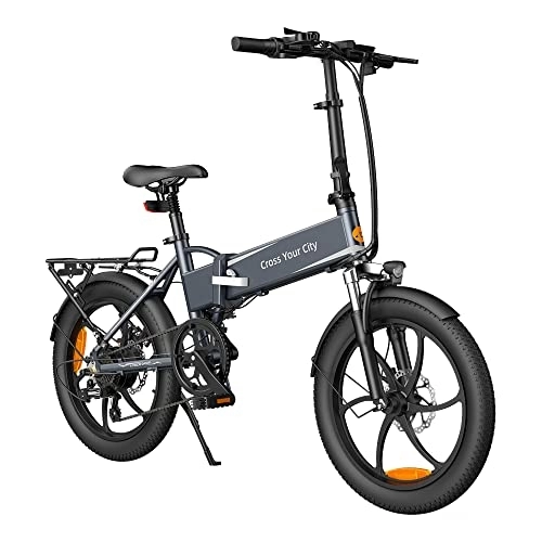 Bici elettriches : ADO A20 XE - Bicicletta elettrica pieghevole, 20 pollici, motore da 36 V / 10, 4 Ah, 25 km / h, con telaio posteriore montato