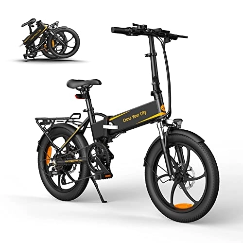 Bici elettriches : ADO A20 XE - Bicicletta elettrica pieghevole per adulti, 20 pollici, motore da 250 W, batteria da 36 V / 10, 4 Ah, 25 km / h, bicicletta elettrica per uomo e donna, con telaio posteriore montato