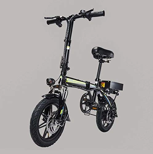 Bici elettriches : Adulti 14inch Piccolo Pieghevole Bici elettrica, Batteria al Litio 48V, Donne Mini Bicicletta elettrica, E-Bikes con Smart Meter, Nero, 70KM