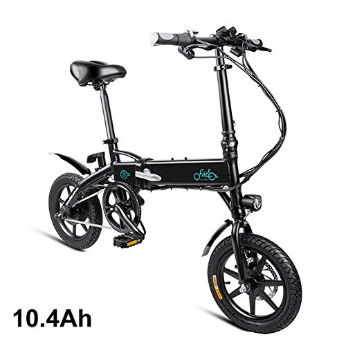 Bici elettriches : Aeebuy 1 Bicicletta elettrica Pieghevole Pieghevole Sicuro Regolabile Portatile per Ciclismo, Nero, 10.4Ah
