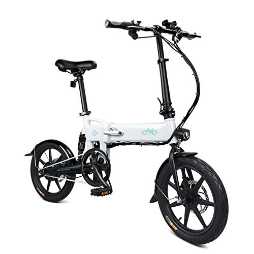 Bici elettriches : Aeebuy 1 Pezzo Ruota elettrica Pieghevole Bicicletta Regolabile in Altezza Portatile per Ciclismo Bianco