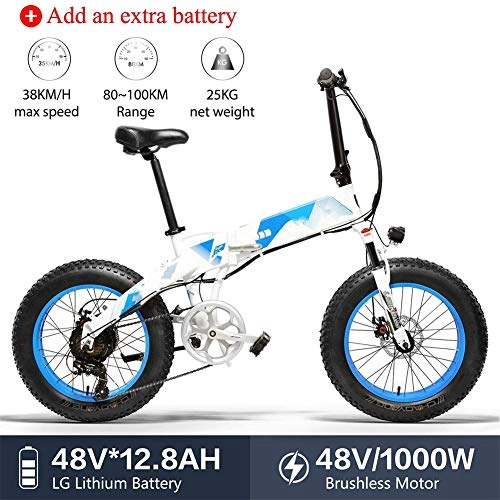 Bici elettriches : AFF Bici elettrica da 20 x 4, 0 Pollici per Pneumatici Grassi Mountain Bike Pieghevole con Strumento Display LCD HD per Mountain Bike Snow Bike